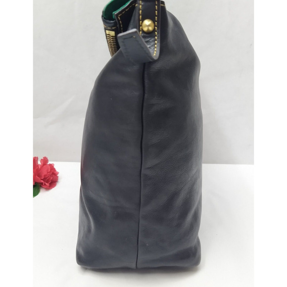 Dooney & Bourke Florentine Black Leather Tassel Zipper Closure Hobo Shoulder Bag - Picture 16 of 16